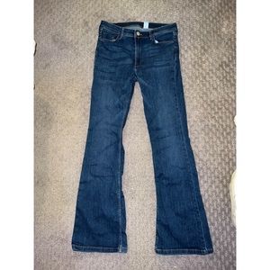 H&M flare dark wash jeans, size US 8